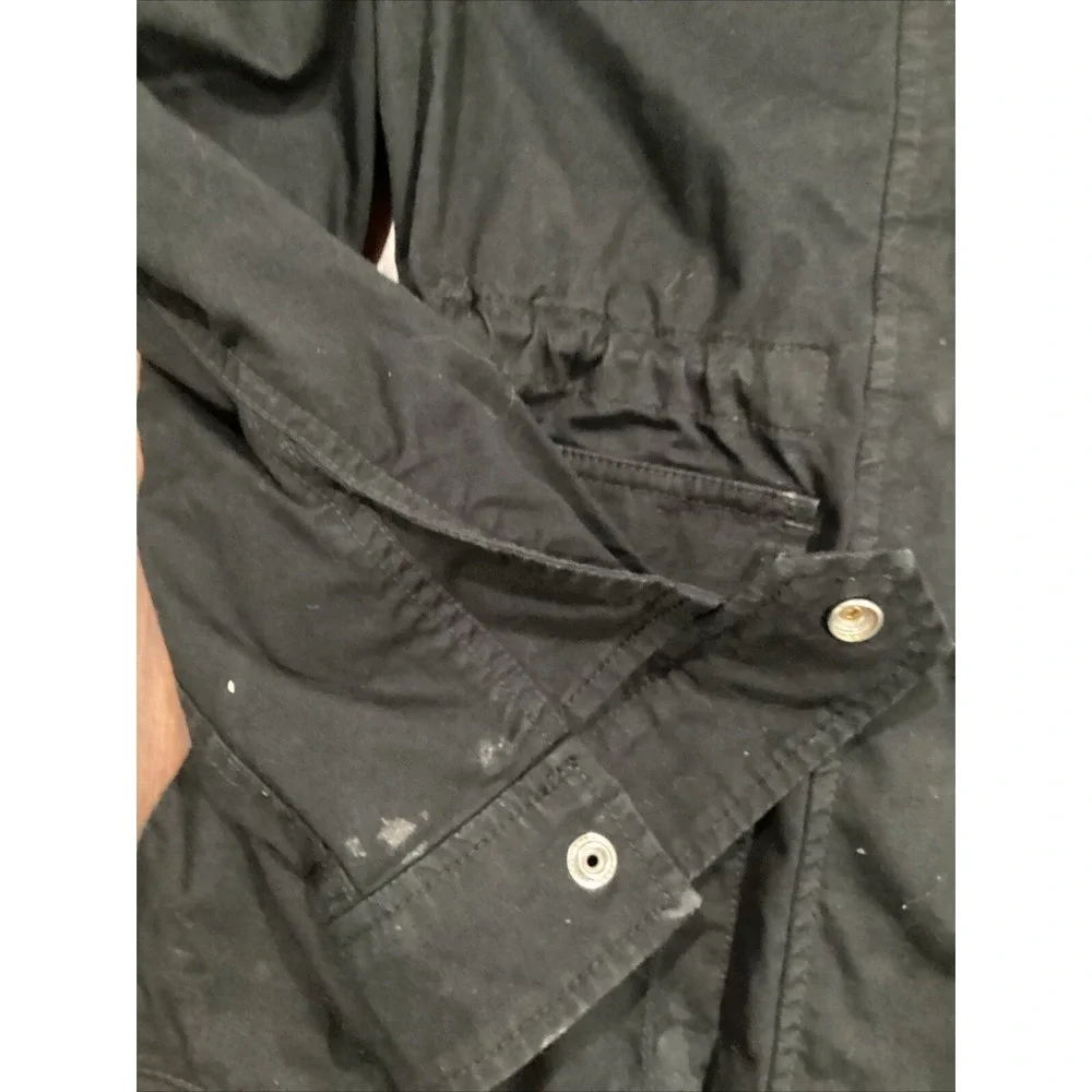 Gap Women's Jacket M Medium Black Full Zip Cotton Polyester Hooded